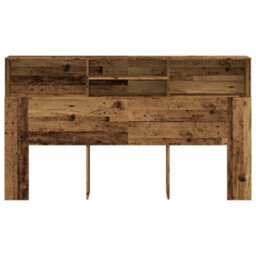 Berkfield Headboard Cabinet Old Wood 180X19X103.5 Cm Engineered Wood - thumbnail 4
