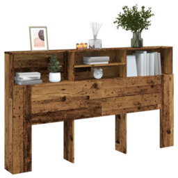 Berkfield Headboard Cabinet Old Wood 180X19X103.5 Cm Engineered Wood - thumbnail 1