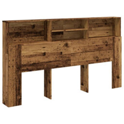Berkfield Headboard Cabinet Old Wood 180X19X103.5 Cm Engineered Wood - thumbnail 2