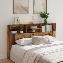 Berkfield Headboard Cabinet Old Wood 180X19X103.5 Cm Engineered Wood - thumbnail 3