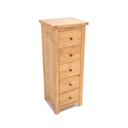 Cabinet Bits Lugo 5 Drawer Narrow Chest Of Drawers Brass Knob - thumbnail 3