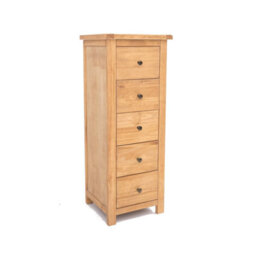 Cabinet Bits Lugo 5 Drawer Narrow Chest Of Drawers Brass Knob - thumbnail 2