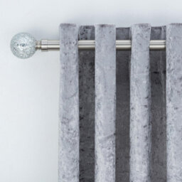 A.unique Home Crackle Ball Metal Extendable Curtain Pole With Rings And Fittings (25/28mm) - Brushed Steel, 70Cm - 120Cm  Approx - thumbnail 4