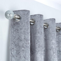A.unique Home Crackle Ball Metal Extendable Curtain Pole With Rings And Fittings (25/28mm) - Brushed Steel, 70Cm - 120Cm  Approx - thumbnail 5