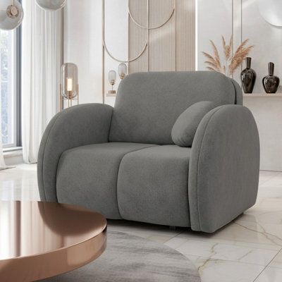 Convertible Armchair Bed Viva Comfy I With Storage Compact Single Sofa Sleeper For Small Spaces Grey - image 1
