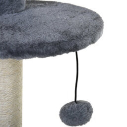Pawhut 100Cm Cat Tower Condo With House Sisal Scratching Post Perches Grey - thumbnail 9