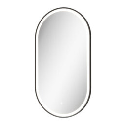 Affine Oval Led Mirror Touch Designer Bathroom Demister Mains Matt Black 550X1000mm - thumbnail 3