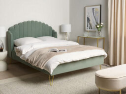 Beliani Bed Velvet Ambillou 140 X 200 Cm (Eu Double) Green - thumbnail 2