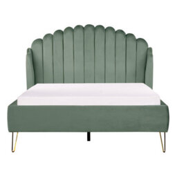 Beliani Bed Velvet Ambillou 140 X 200 Cm (Eu Double) Green - thumbnail 5