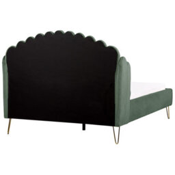 Beliani Bed Velvet Ambillou 140 X 200 Cm (Eu Double) Green - thumbnail 6