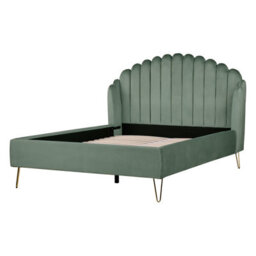 Beliani Bed Velvet Ambillou 140 X 200 Cm (Eu Double) Green - thumbnail 4