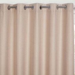 "Sundour Cosmos Blackout Ready Made Solid Colour Eyelet Curtains Natural 66X72""" - thumbnail 2