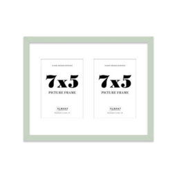 14X11 Inch 2 Opening Photo Collage Frame, Display Two 7X5 Inch Photos, Multi Aperture Family Picture Frame, Mint Green - thumbnail 2