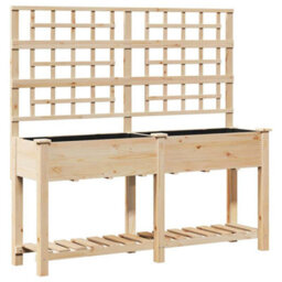 Berkfield Garden Planter Beige 161 X 46 X 152.5 Cm Solid Fir Wood - thumbnail 2
