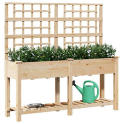 Berkfield Garden Planter Beige 161 X 46 X 152.5 Cm Solid Fir Wood - thumbnail 3