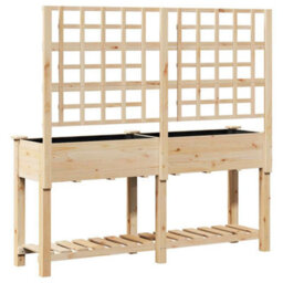 Berkfield Garden Planter Beige 161 X 46 X 152.5 Cm Solid Fir Wood - thumbnail 7