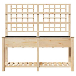 Berkfield Garden Planter Beige 161 X 46 X 152.5 Cm Solid Fir Wood - thumbnail 5