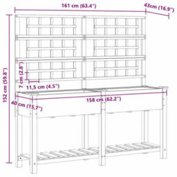 Berkfield Garden Planter Beige 161 X 46 X 152.5 Cm Solid Fir Wood - thumbnail 9