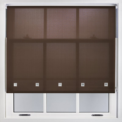 Furnished Daylight Roller Blind With Square Eyelets - Trimmable Mocha, 60Cm X 165Cm - image 1