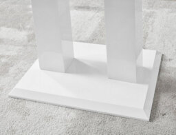 Furniturebox Imperia White High Gloss 4 Seater Dining Table With Structural 2 Plinth Column Legs Perfect For Modern Minimalist Dining Rooms - thumbnail 3