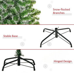 Homcom 5Ft Home Decoration Artificial Christmas Tree Xmas Gift Metal Stand - thumbnail 7