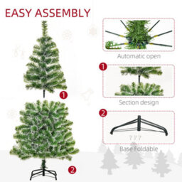 Homcom 5Ft Home Decoration Artificial Christmas Tree Xmas Gift Metal Stand - thumbnail 6