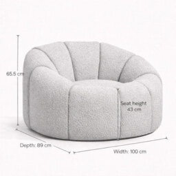 Where Saints Go Ltd Armchair Morrissey Accent Chair Ivory Boucle Swivel Lounge Chair 65.5Cm By Where Saints Go - thumbnail 9