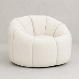 Where Saints Go Ltd Armchair Morrissey Accent Chair Ivory Boucle Swivel Lounge Chair 65.5Cm By Where Saints Go - thumbnail 2