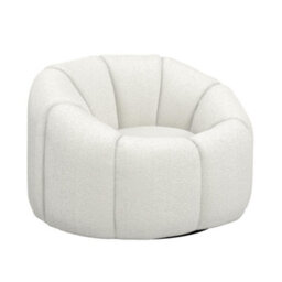 Where Saints Go Ltd Armchair Morrissey Accent Chair Ivory Boucle Swivel Lounge Chair 65.5Cm By Where Saints Go - thumbnail 6