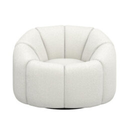 Where Saints Go Ltd Armchair Morrissey Accent Chair Ivory Boucle Swivel Lounge Chair 65.5Cm By Where Saints Go - thumbnail 3
