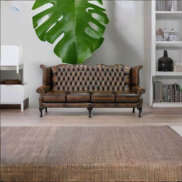 Chesterfield 4 Seater Wing High Back Antique Tan Leather Sofa In Queen Anne Style - thumbnail 5
