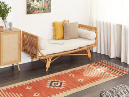 Beliani Rug Gavar Orange 80 X 300 Cm Cotton Kilim - thumbnail 2