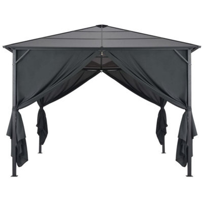 Berkfield Classic Gazebo With Curtain Aluminium 3X3 M Black - image 1