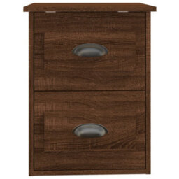 Berkfield Wall-Mounted Bedside Cabinet Brown Oak 41.5X36X53Cm - thumbnail 7