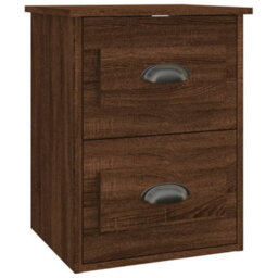 Berkfield Wall-Mounted Bedside Cabinet Brown Oak 41.5X36X53Cm - thumbnail 2