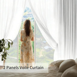 48 To122Cm Voile Net Slot Top Panels Curtains Top Quality - thumbnail 6