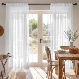 48 To122Cm Voile Net Slot Top Panels Curtains Top Quality - thumbnail 2