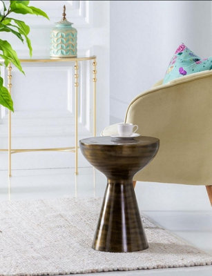 Aspect Furniture Luna Metal Hand-Crafted Side Table,antique Brass - image 1