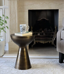 Aspect Furniture Luna Metal Hand-Crafted Side Table,antique Brass - thumbnail 5