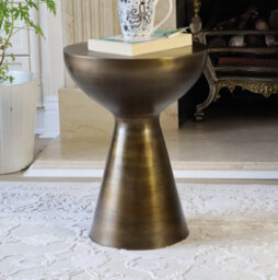 Aspect Furniture Luna Metal Hand-Crafted Side Table,antique Brass - thumbnail 6