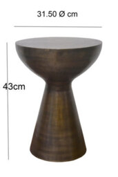 Aspect Furniture Luna Metal Hand-Crafted Side Table,antique Brass - thumbnail 7
