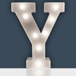 Battery Powered 3D Letter Y Led Light - Freestanding Or Wall Mounted Alphabet Lighting Home Or Party Decoration - H22 X W14 X D3Cm - thumbnail 2