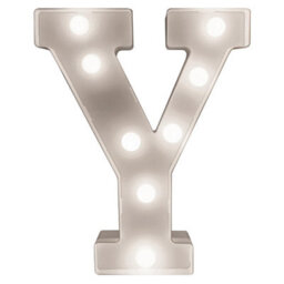 Battery Powered 3D Letter Y Led Light - Freestanding Or Wall Mounted Alphabet Lighting Home Or Party Decoration - H22 X W14 X D3Cm - thumbnail 1