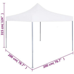Berkfield Professional Folding Party Tent 2X2 M Steel White - thumbnail 9