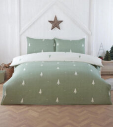 Rapport Home Fir Green Duvet Cover Set Single Bedding Set - thumbnail 1
