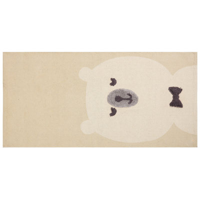 Beliani Kids Rug Simau Beige 80 X 150 Cm Cotton - image 1