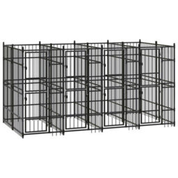 Walplus Outdoor Dog Kennel Steel 7.37 M²