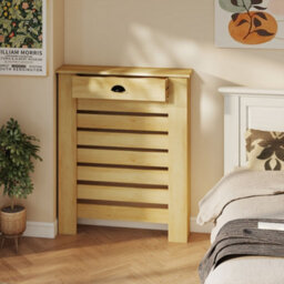 Homcom Radiator Cover With Drawer, Horizontal Slat Grill, 78Cm, Oak Effect - thumbnail 8