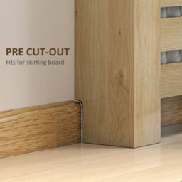 Homcom Radiator Cover With Drawer, Horizontal Slat Grill, 78Cm, Oak Effect - thumbnail 4