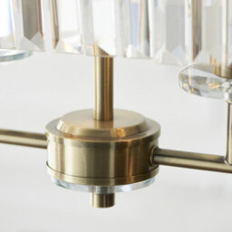 Luminosa Lighting Luminosa Ascoli Bar Pendant Ceiling Light Antique Brass Plate & Clear Cut Glass 4 X 6W Led E14 - thumbnail 5
